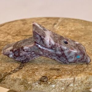 Zuni Carved Bird Fetish Bead Drilled Stone Native American Animal Carving .9”